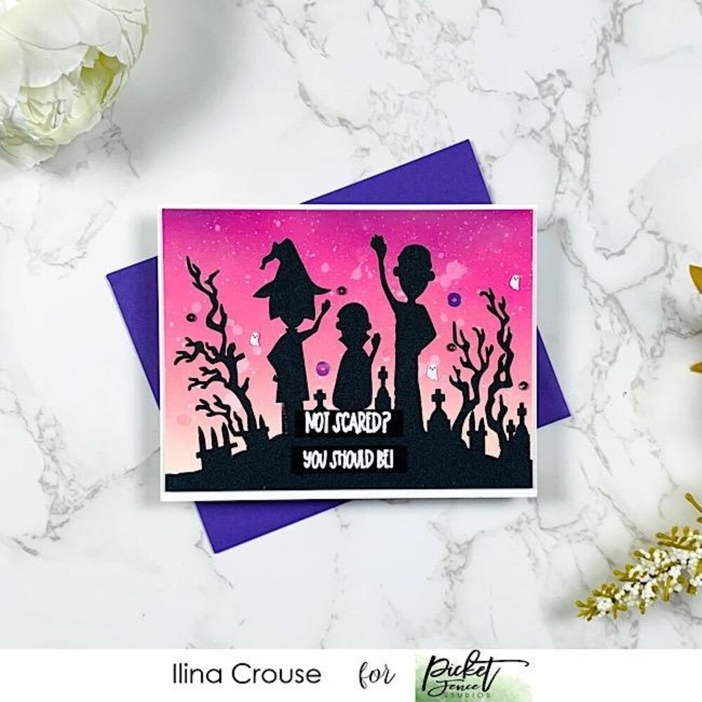 Picket Fence Studios Be Spooky Together 6x6 Inch Stencil (SC-261) (OUTLET)