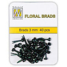 Nellie Snellen Floral Glitter Brads 3mm Black (40pcs) (FLP-GB-001) (OUTLET)