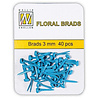 Nellie Snellen Floral Glitter Brads 3mm Blue (40pcs) (FLP-GB-004) (OUTLET)