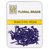 Nellie Snellen Floral Glitter Brads 3mm Purple (40pcs) (FLP-GB-008) (OUTLET)