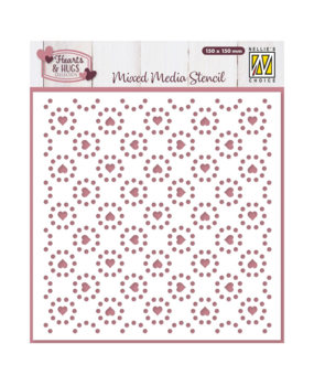 Nellie Snellen Mixed Media Stencil Hearts & Dots (MMS4K-080) (OUTLET)