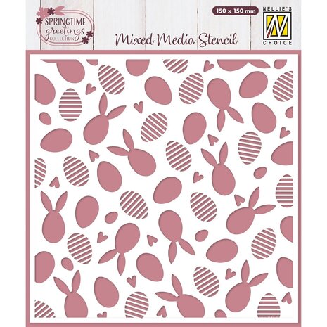 Nellie Snellen Mixed Media Stencil Bunnies And Eggs (MMS4K-086) (OUTLET)