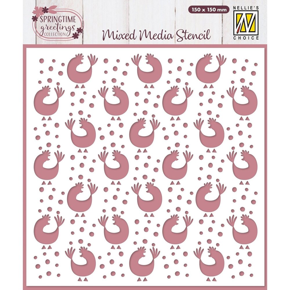 Nellie Snellen Mixed Media Stencil Hugs Chicken (MMS4K-088) (OUTLET)