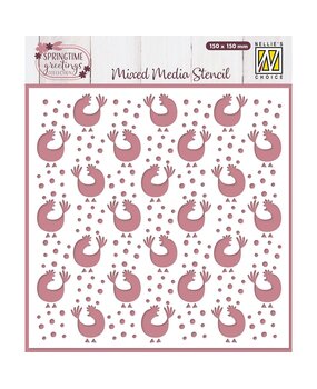 Nellie Snellen Mixed Media Stencil Hugs Chicken (MMS4K-088) (OUTLET)