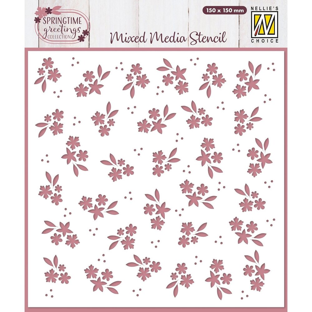 Nellie Snellen Mixed Media Stencil Spring Flowers (MMS4K-089) (OUTLET)