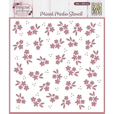 Nellie Snellen Mixed Media Stencil Spring Flowers (MMS4K-089) (OUTLET)