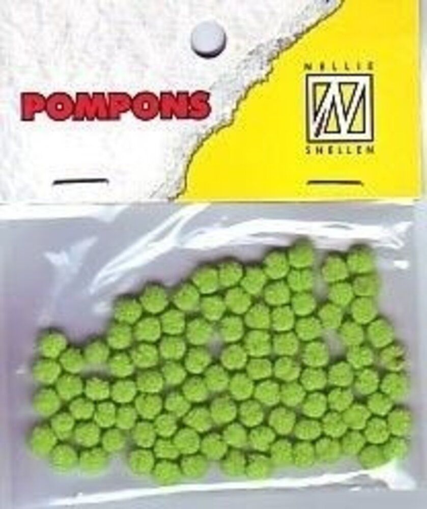Nellie Snellen Pompons Mini 3mm Lime (100pcs) (POM007) (OUTLET)