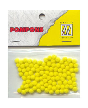 Nellie Snellen Pompons Mini 3mm Neon Yellow (100pcs) (POM023) (OUTLET)