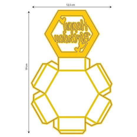 Nellie Snellen Golden Gifts Shape Die Hexagon Shadowbox (SD339) (OUTLET)