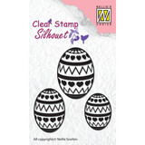 Nellie Snellen Silhouette Clear Stamps Easter Eggs (SIL028) (OUTLET)