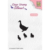 Nellie Snellen Silhouette Clear Stamps Duck with Chicks (SIL059) (OUTLET)