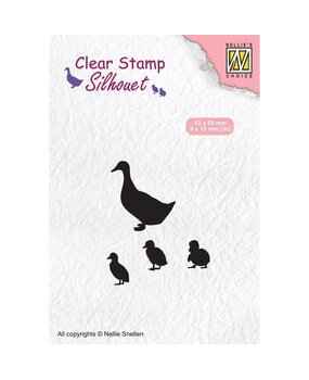 Nellie Snellen Silhouette Clear Stamps Duck with Chicks (SIL059) (OUTLET)