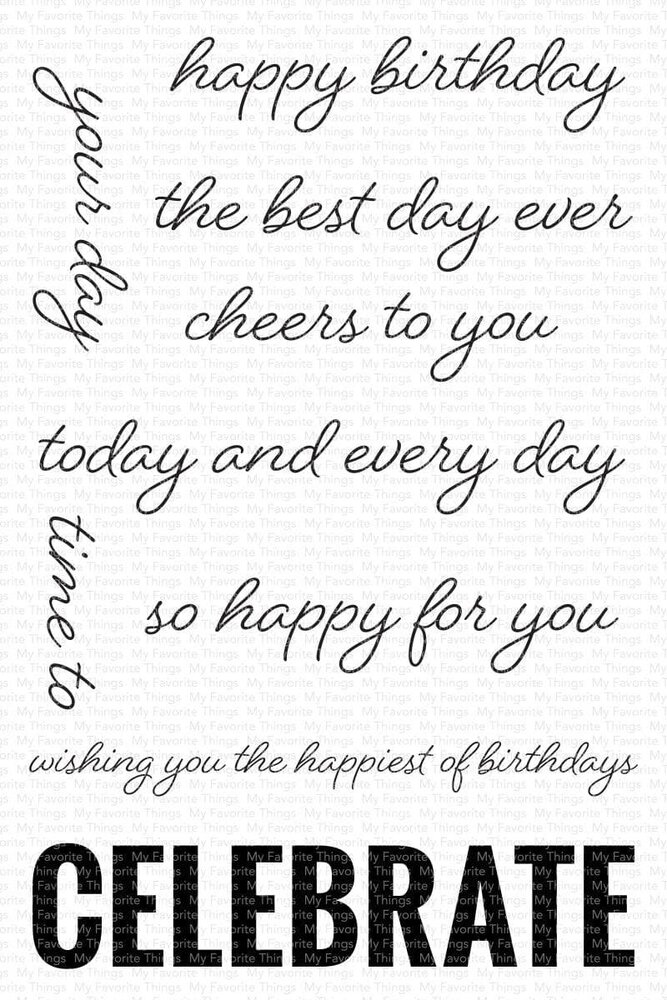 My Favorite Things Celebrate Big Clear Stamps (CS-707) (OUTLET)