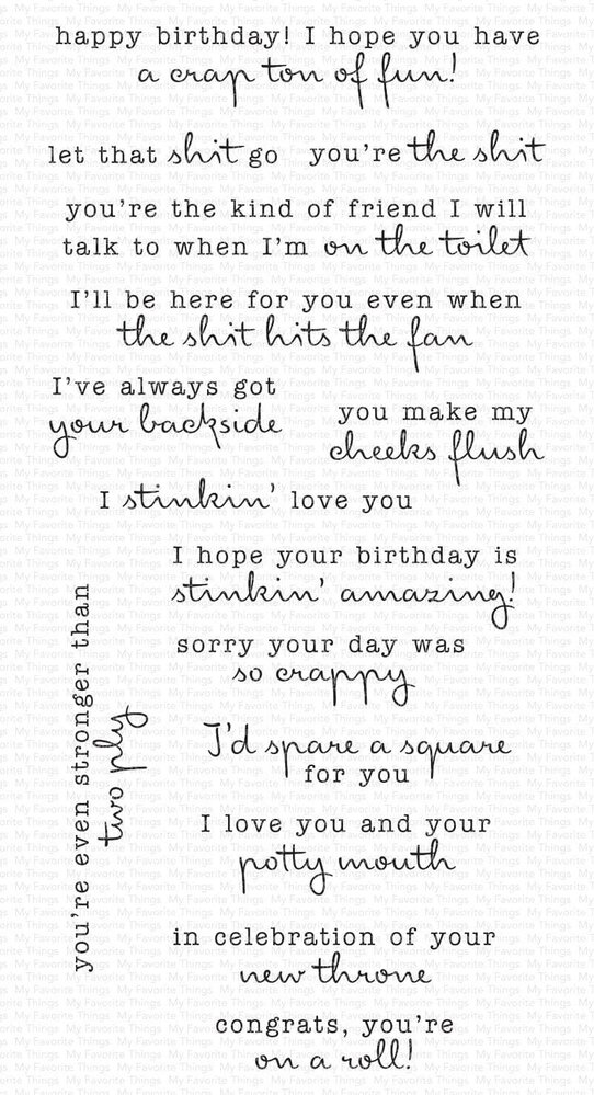 My Favorite Things Toilet Talk Clear Stamps (CS-759) (OUTLET) My Favorite Things Toilet Talk Clear Stamps (CS-759) (OUTLET)