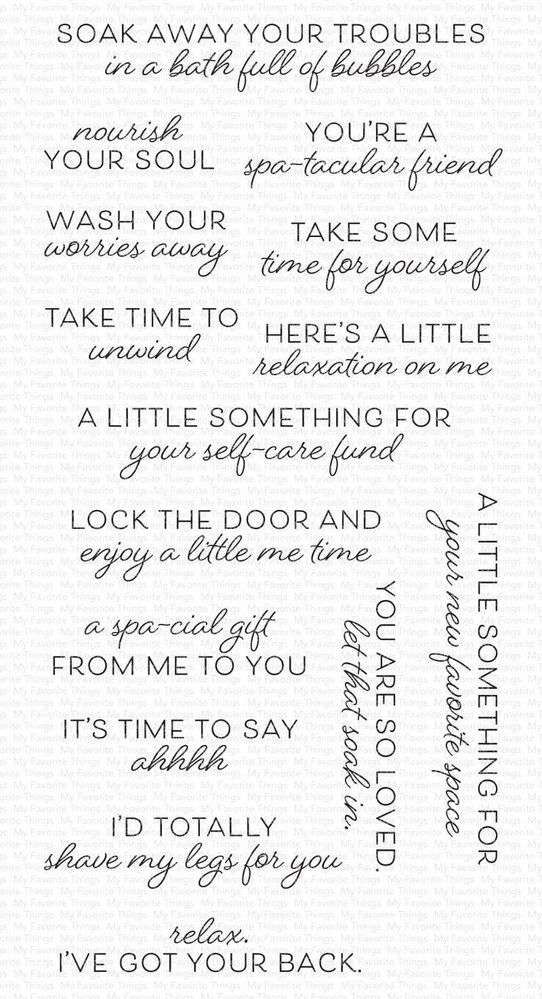 My Favorite Things Time to Unwind Clear Stamps (CS-760) (OUTLET) My Favorite Things Time to Unwind Clear Stamps (CS-760) (OUTLET)