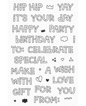 My Favorite Things Hip Hip Yay Day Clear Stamps (MSTN-005) (OUTLET)