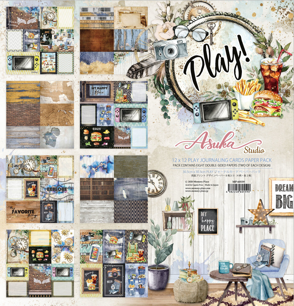 Memory Place Play! 12x12 Inch Journaling Cards Paper Pack (MP-60559) (OUTLET) Memory Place Play! 12x12 Inch Journaling Cards Paper Pack (MP-60559) (OUTLET)