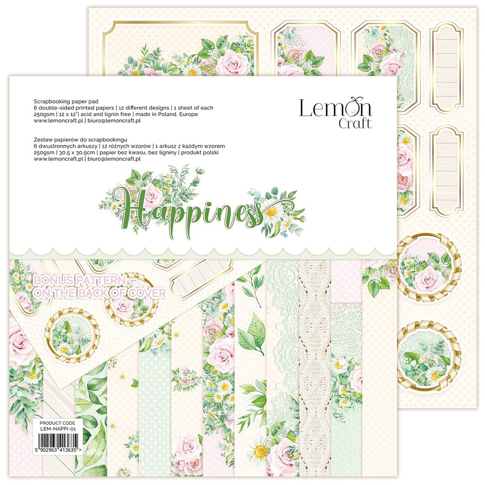 LemonCraft Happiness 12x12 Inch Paper Pad (LEM-HAPPI-01) (OUTLET) LemonCraft Happiness 12x12 Inch Paper Pad (LEM-HAPPI-01) (OUTLET)
