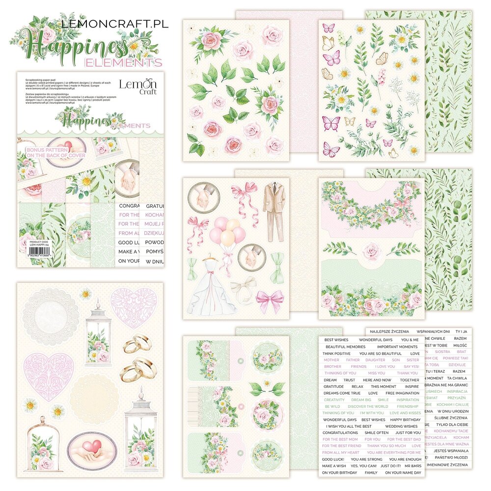 LemonCraft Happiness Elements 6x8 Inch Paper Pad (LEM-HAPPI-04) (OUTLET) LemonCraft Happiness Elements 6x8 Inch Paper Pad (LEM-HAPPI-04) (OUTLET)