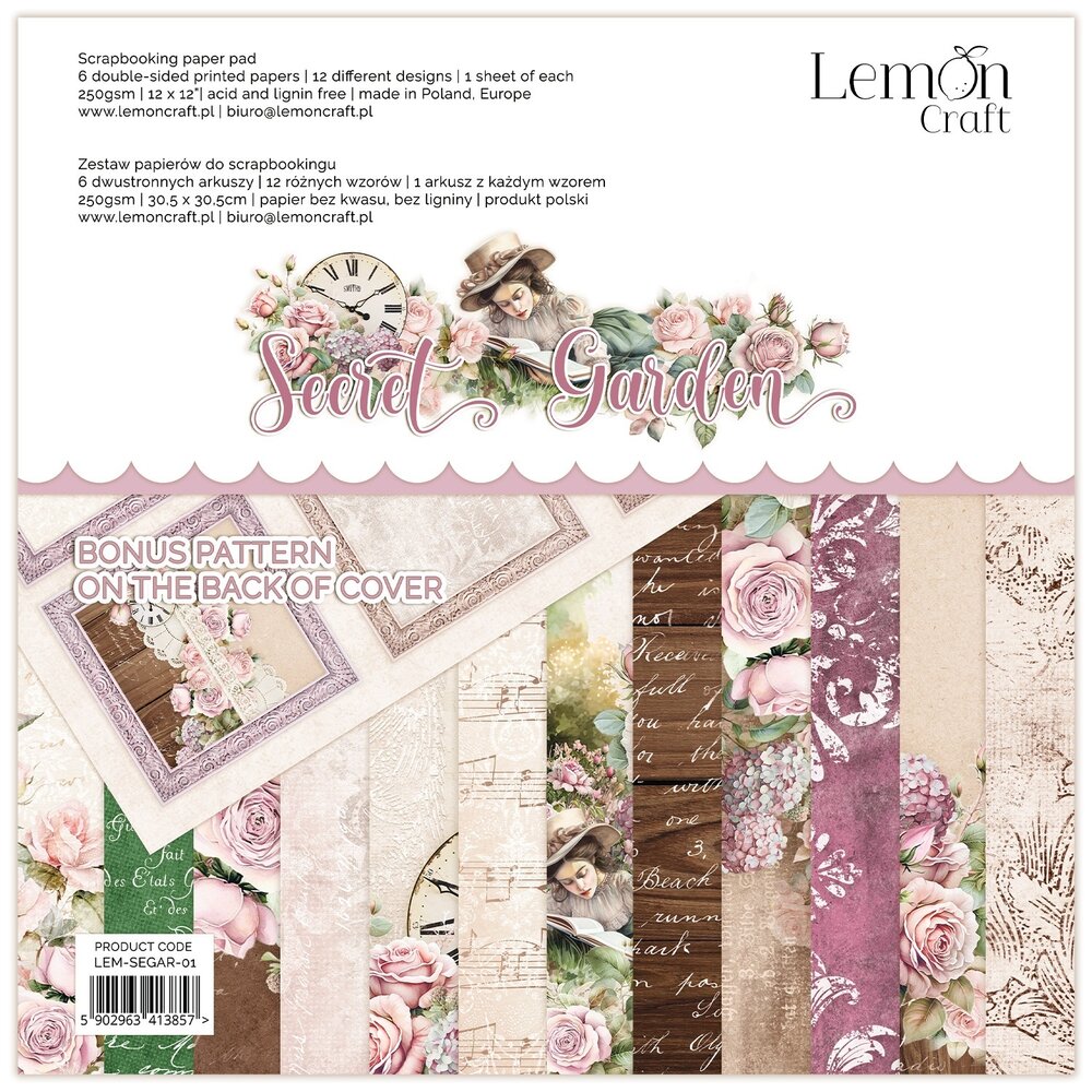 LemonCraft Secret Garden 12x12 Inch Paper Pad (LEM-SEGAR-01) (OUTLET) LemonCraft Secret Garden 12x12 Inch Paper Pad (LEM-SEGAR-01) (OUTLET)