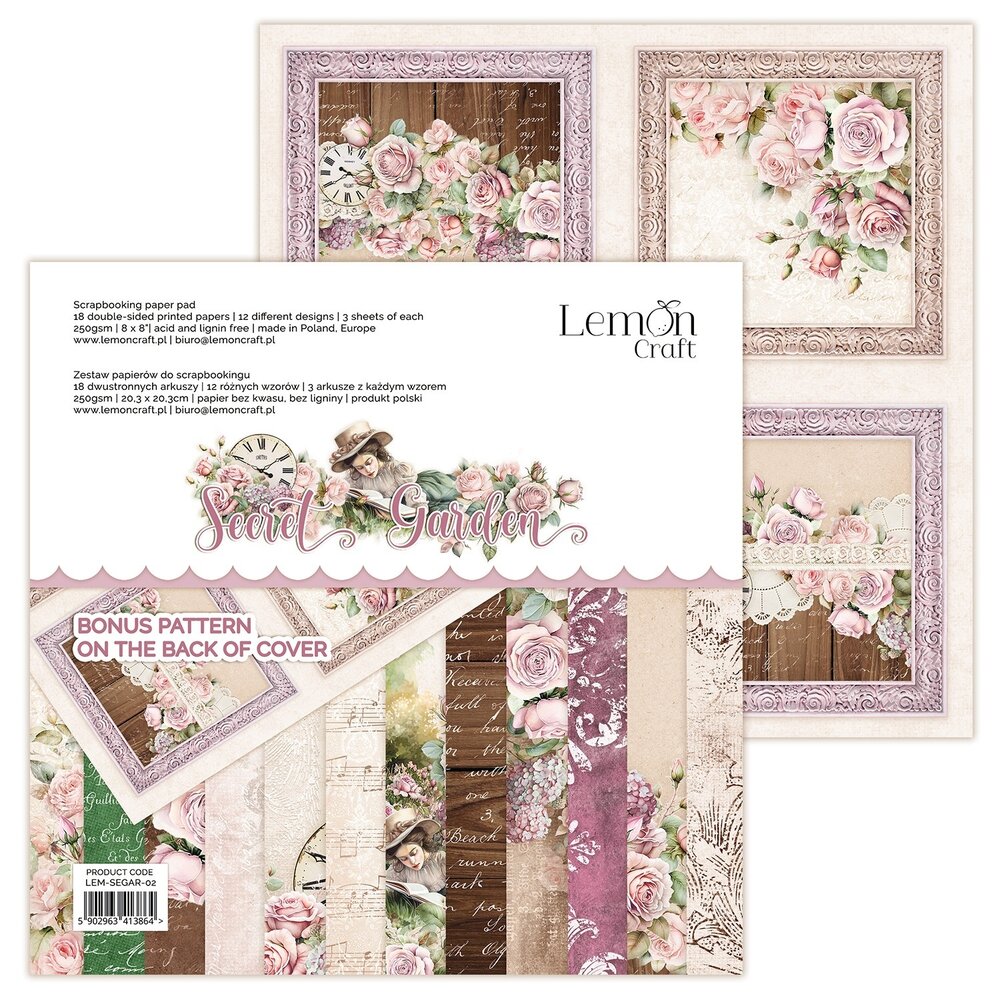 LemonCraft Secret Garden 8x8 Inch Paper Pad (LEM-SEGAR-02) (OUTLET) LemonCraft Secret Garden 8x8 Inch Paper Pad (LEM-SEGAR-02) (OUTLET)