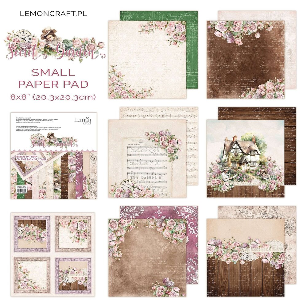 LemonCraft Secret Garden 8x8 Inch Paper Pad (LEM-SEGAR-02) (OUTLET) LemonCraft Secret Garden 8x8 Inch Paper Pad (LEM-SEGAR-02) (OUTLET)