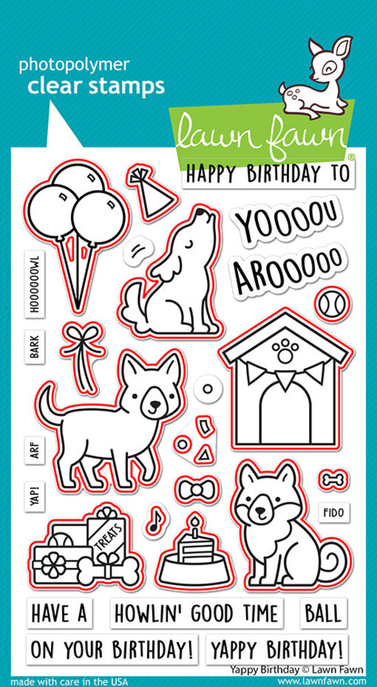 Lawn Fawn Yappy Birthday Lawn Cuts Dies (LF3159) (OUTLET) Lawn Fawn Yappy Birthday Lawn Cuts Dies (LF3159) (OUTLET)