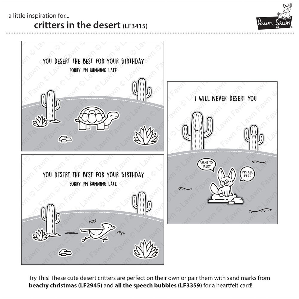 Lawn Fawn Critters In The Desert Clear Stamps (LF3415) (OUTLET)