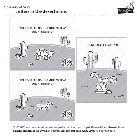 Lawn Fawn Critters In The Desert Clear Stamps (LF3415) (OUTLET)