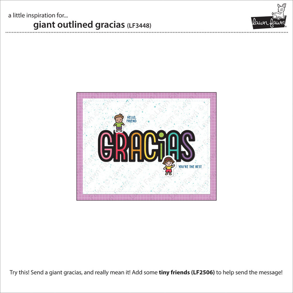 Lawn Fawn Giant Outlined Gracias Lawn Cuts Dies (LF3448) (OUTLET) Lawn Fawn Giant Outlined Gracias Lawn Cuts Dies (LF3448) (OUTLET)
