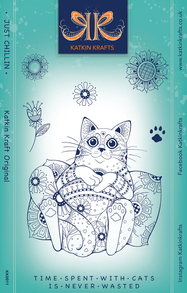 Katkin Krafts Just Chillin' A5 Clear Stamp Set (KK0011) (OUTLET)