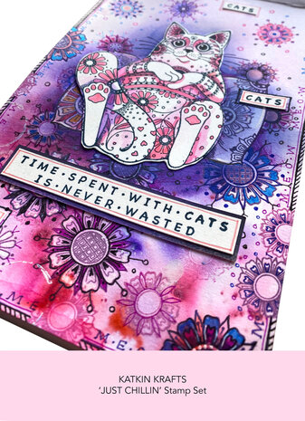 Katkin Krafts Just Chillin' A5 Clear Stamp Set (KK0011) (OUTLET)