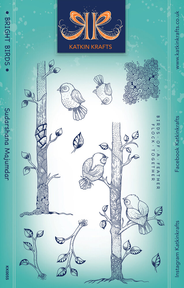 Katkin Krafts Bright Birds A5 Clear Stamp Set (KK0055) (OUTLET)