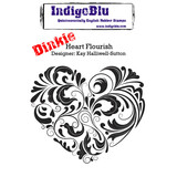 IndigoBlu Heart Flourish A7 Rubber Stamps (IND0148) (OUTLET)