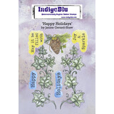 IndigoBlu Happy Holidays A6 Rubber Stamps (IND0814) (OUTLET)