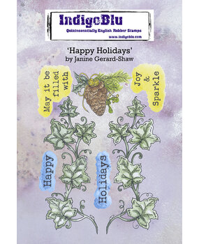 IndigoBlu Happy Holidays A6 Rubber Stamps (IND0814) (OUTLET)
