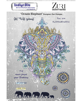 IndigoBlu Ornate Elephant A5 Rubber Stamps (IND0851) (OUTLET)
