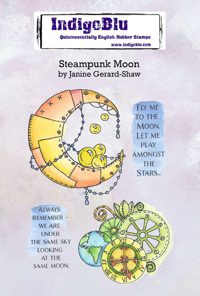 IndigoBlu Steampunk Moon A6 Rubber Stamps (IND0883) (OUTLET) IndigoBlu Steampunk Moon A6 Rubber Stamps (IND0883) (OUTLET)