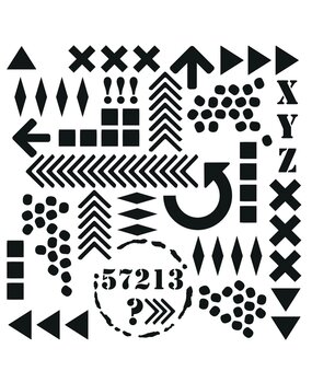 IndigoBlu XYZ 6x6 Inch Stencil (IND0916) (OUTLET)