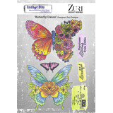 IndigoBlu Butterfly Dance A5 Rubber Stamps (IND0941) (OUTLET)