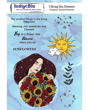 IndigoBlu I Bring you Flowers A5 Rubber Stamps (IND0975) (OUTLET)