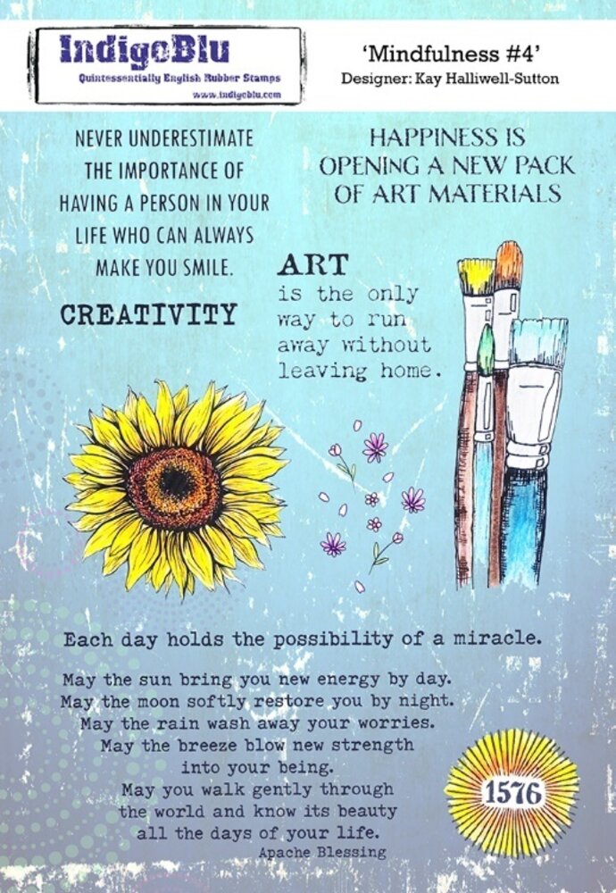 IndigoBlu Mindfulness 4 A5 Rubber Stamps (IND0976) (OUTLET) IndigoBlu Mindfulness 4 A5 Rubber Stamps (IND0976) (OUTLET)