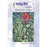 IndigoBlu William Morris Dianthus A6 Red Rubber Stamp (IND1110) (OUTLET)
