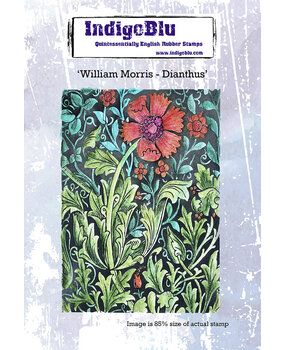 IndigoBlu William Morris Dianthus A6 Red Rubber Stamp (IND1110) (OUTLET)