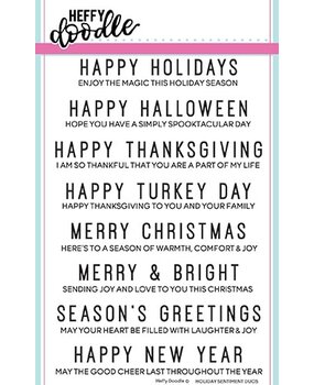 Heffy Doodle Holiday Sentiment Duos Clear Stamps (HFD0091) (OUTLET)