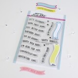 Heffy Doodle Wavy Banner Sentiments Clear Stamps (HFD0351) (OUTLET)