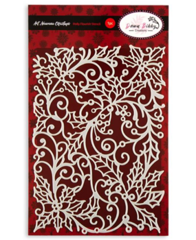 Dawn Bibby Art Nouveau Holly Flourish Stencil (DB1070) (OUTLET) Dawn Bibby Art Nouveau Holly Flourish Stencil (DB1070) (OUTLET)