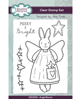 Creative Expressions Sam Poole Clear Stamp A6 Angel Bunny (CEC1001) (OUTLET)