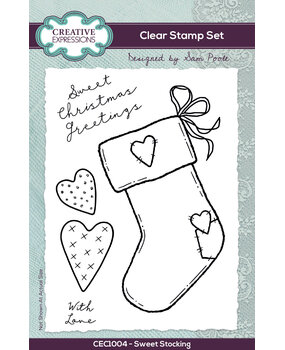 Creative Expressions Sam Poole Clear Stamp A6 Sweet Stocking (CEC1004) (OUTLET)