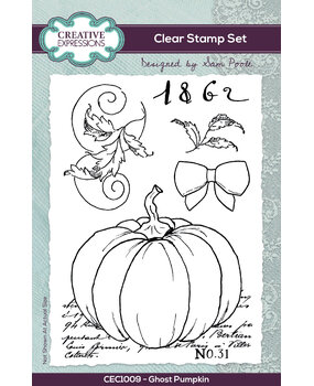 Creative Expressions Sam Poole Clear Stamp A6 Ghost Pumpkin (CEC1009) (OUTLET)